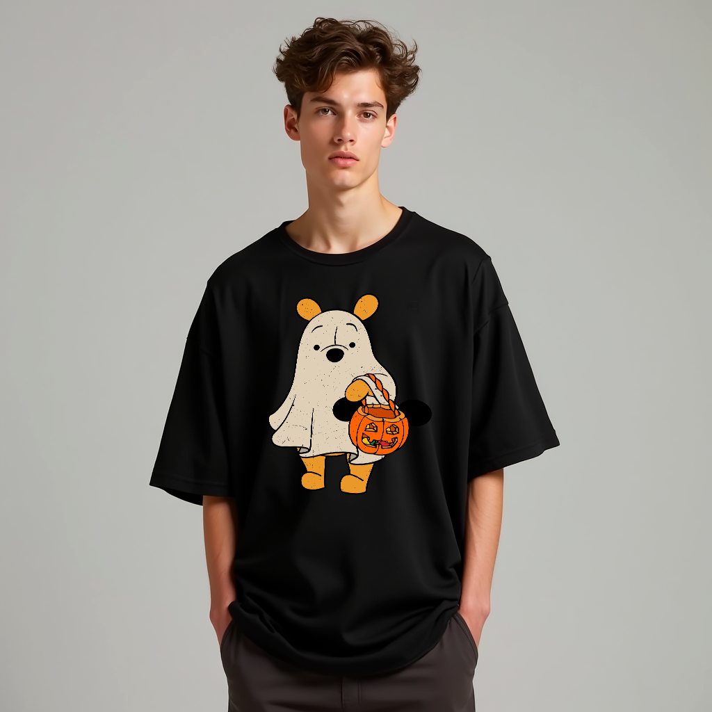 Playera "Boo Pooh" oversize fit color negro