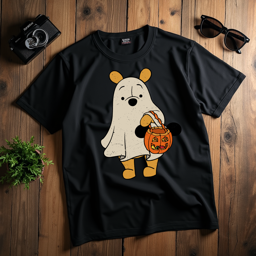 Playera "Boo Pooh" oversize fit color negro