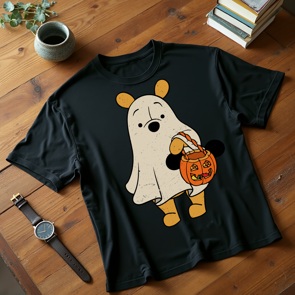 Playera "Boo Pooh" oversize fit color negro