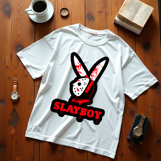 Playera "Slayboy" oversize color blanco